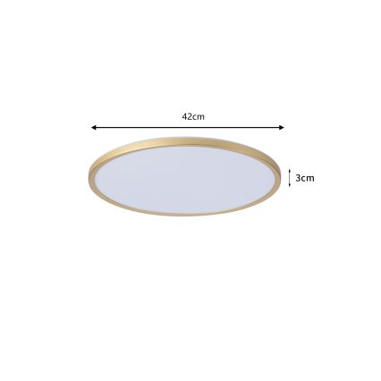 Brilagi - LED badeværelsesloftlampe ULTRA SLIM LED/24W/230V Ø 42 cm guld IP54