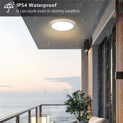 Brilagi - LED badeværelsesloftlampe ULTRA SLIM LED/24W/230V Ø 42 cm sølv IP54