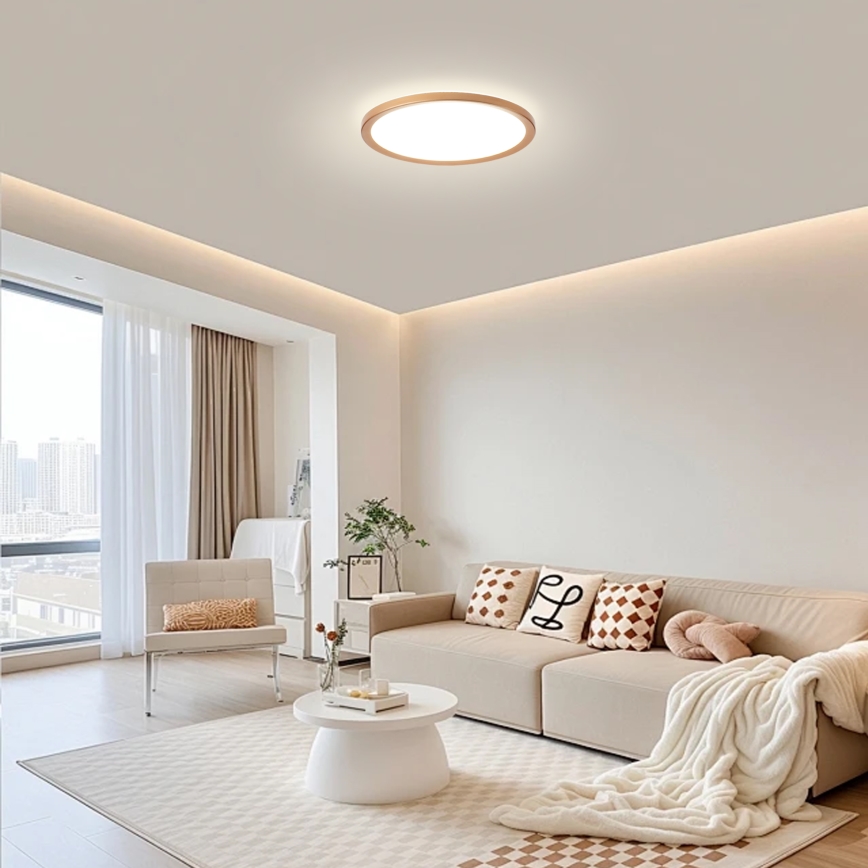 Brilagi - LED badeværelsesloftlampe ULTRA SLIM LED/18W/230V Ø 30 cm roseguld IP54