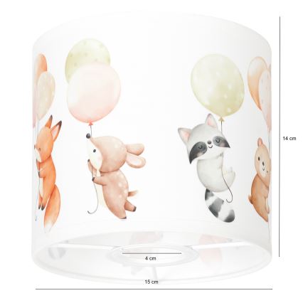 BRILAGI - Universel lampeskærm BOBO E27 Ø 15 cm hvid/dyremotiv