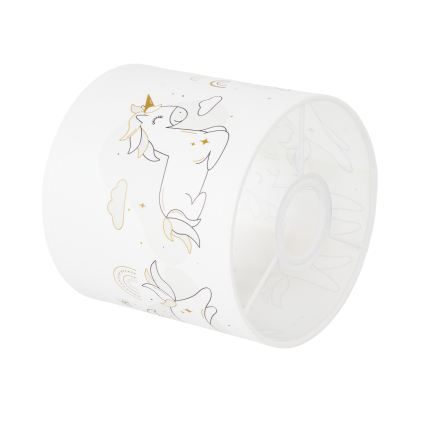 Brilagi - Universel lampeskærm BOBO E27 Ø 15 cm hvid/enhjørninger