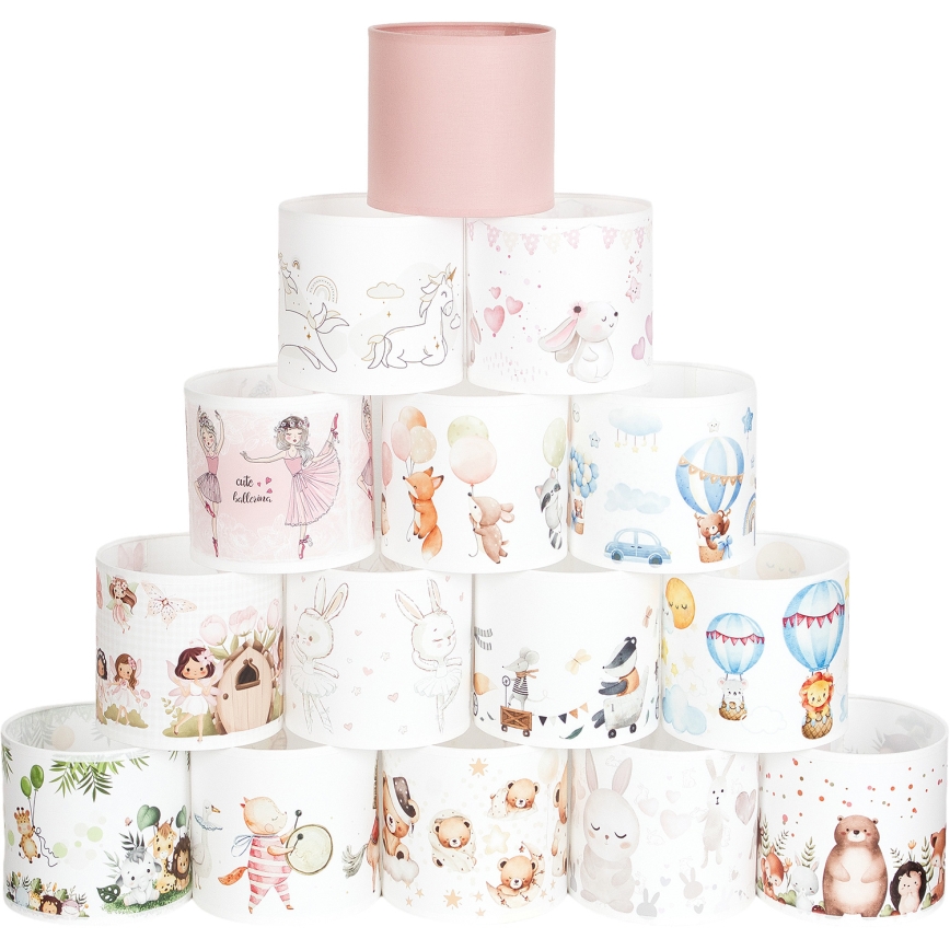 Brilagi - Universel lampeskærm BOBO E27 Ø 15 cm hvid/grøn/junglemotiv