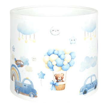 Brilagi - Universel lampskærm BOBO E27 Ø 15 cm hvid/blå/bamser