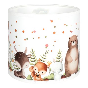 Brilagi - Universel lampskærm BOBO E27 Ø 15 cm hvid/dyremotiv