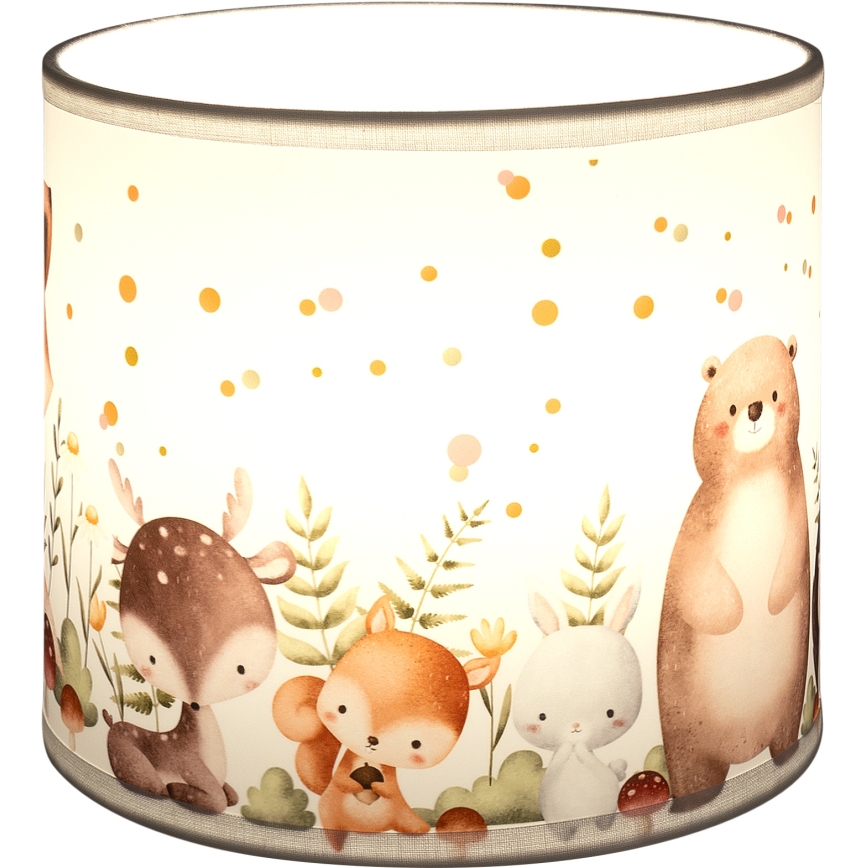 Brilagi - Universel lampskærm BOBO E27 Ø 15 cm hvid/dyremotiv