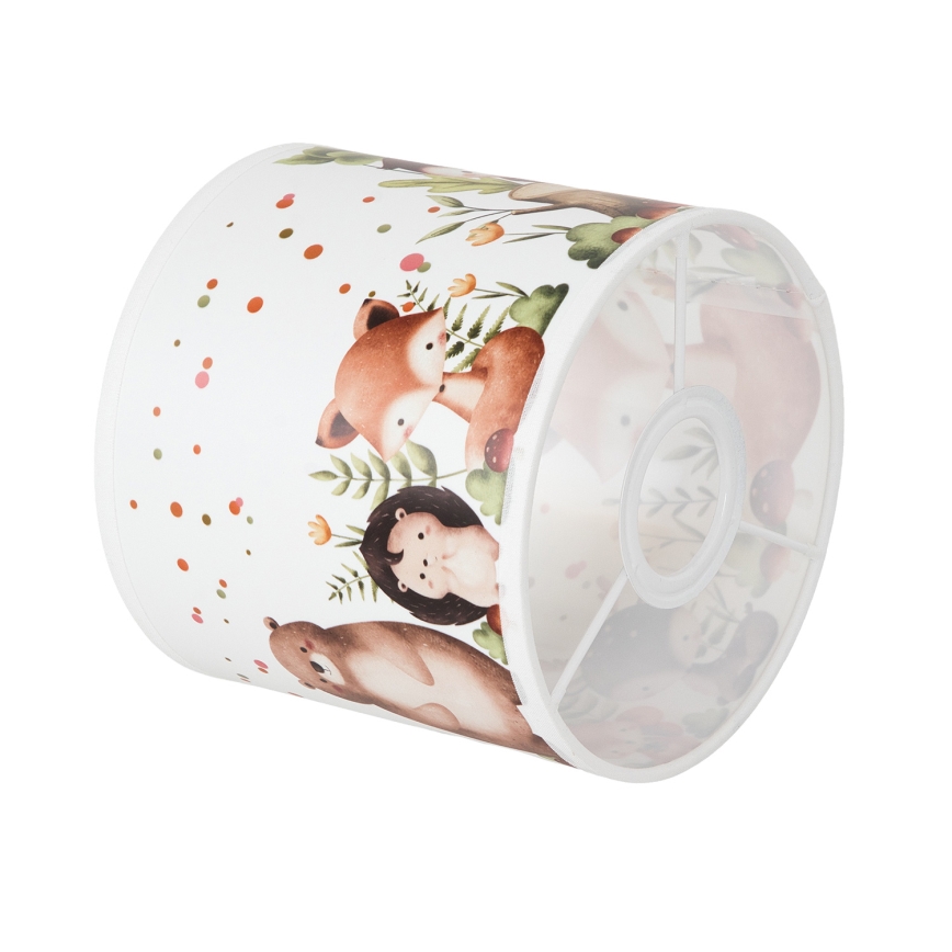 Brilagi - Universel lampskærm BOBO E27 Ø 15 cm hvid/dyremotiv