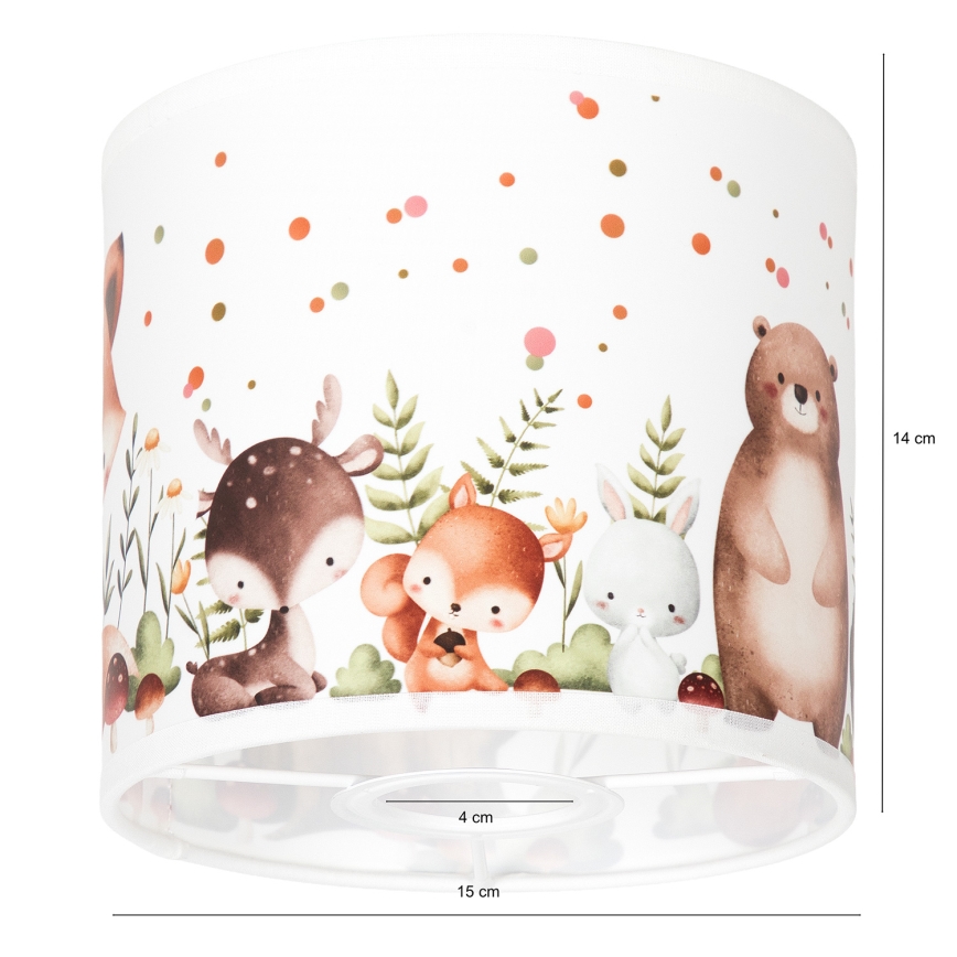 Brilagi - Universel lampskærm BOBO E27 Ø 15 cm hvid/dyremotiv