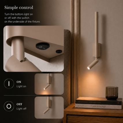 BRILAGI - VIXON LED vægspot LED/3W/230V + LED/5W beige CRI 90