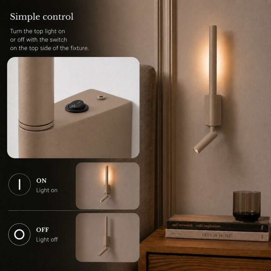 BRILAGI - VIXON LED vægspot LED/3W/230V + LED/5W beige CRI 90