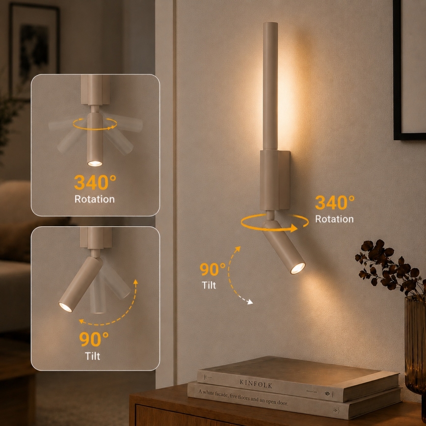 BRILAGI - VIXON LED vægspot LED/3W/230V + LED/5W beige CRI 90