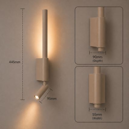 BRILAGI - VIXON LED vægspot LED/3W/230V + LED/5W beige CRI 90