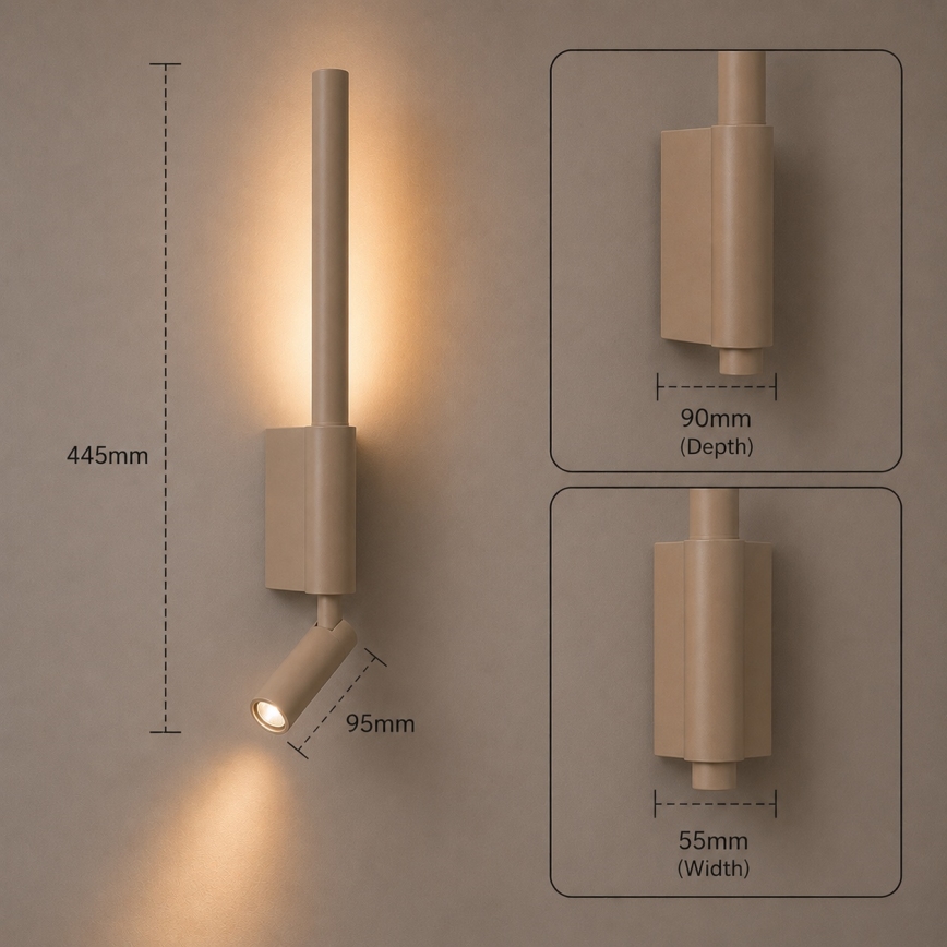 BRILAGI - VIXON LED vægspot LED/3W/230V + LED/5W beige CRI 90