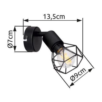 Brilagi - Væghængt spotarmatur CAGE 1xE14/40W/230V