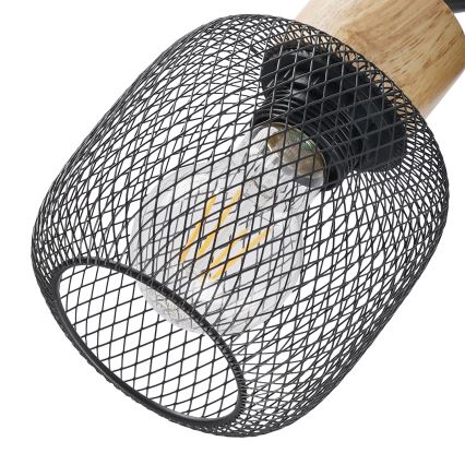 Brilagi - Væghængt spotlampe BASKLITE 1xE27/15W/230V træ/sort