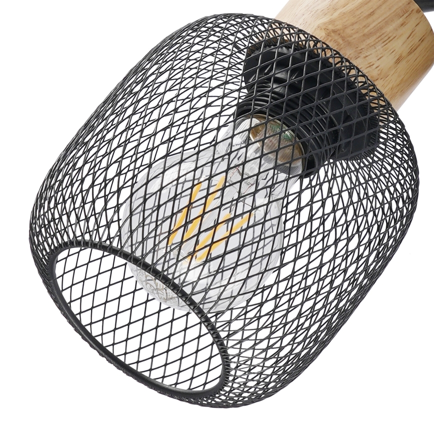 Brilagi - Væghængt spotlampe BASKLITE 1xE27/15W/230V træ/sort