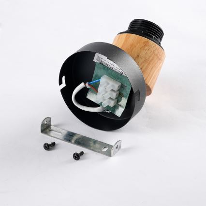 Brilagi - Væghængt spotlampe BASKLITE 1xE27/15W/230V træ/sort