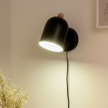 Brilagi - Væghængt spotlampe GALLION 1xE27/15W/230V sort
