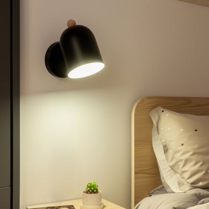Brilagi - Væghængt spotlampe GALLION 1xE27/15W/230V sort