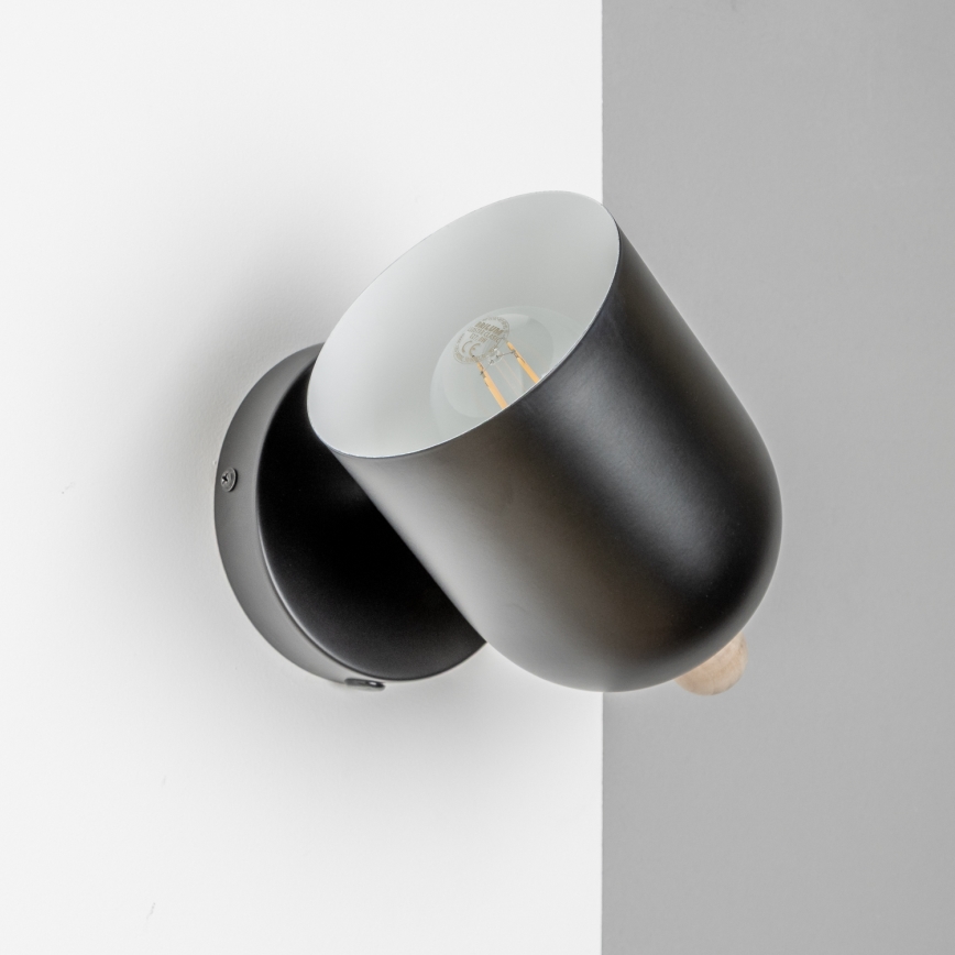 Brilagi - Væghængt spotlampe GALLION 1xE27/15W/230V sort