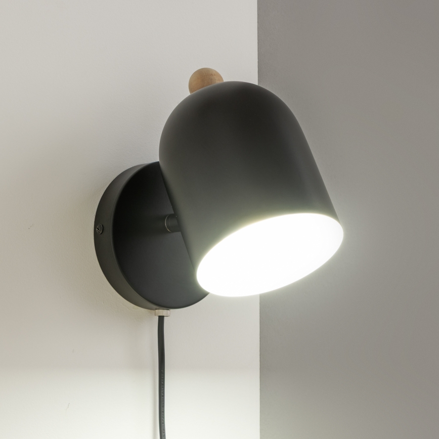 Brilagi - Væghængt spotlampe GALLION 1xE27/15W/230V sort