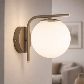 Brilagi - Væglampe 1xE27/60W/230V beige/guld