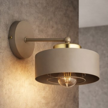 Brilagi - Væglampe 1xE27/60W/230V beige/guld
