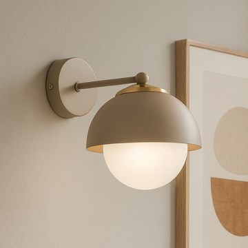 Brilagi - Væglampe 1xE27/60W/230V beige/guld
