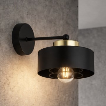Brilagi - Væglampe 1xE27/60W/230V sort/guld