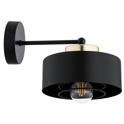 Brilagi - Væglampe 1xE27/60W/230V sort/guld