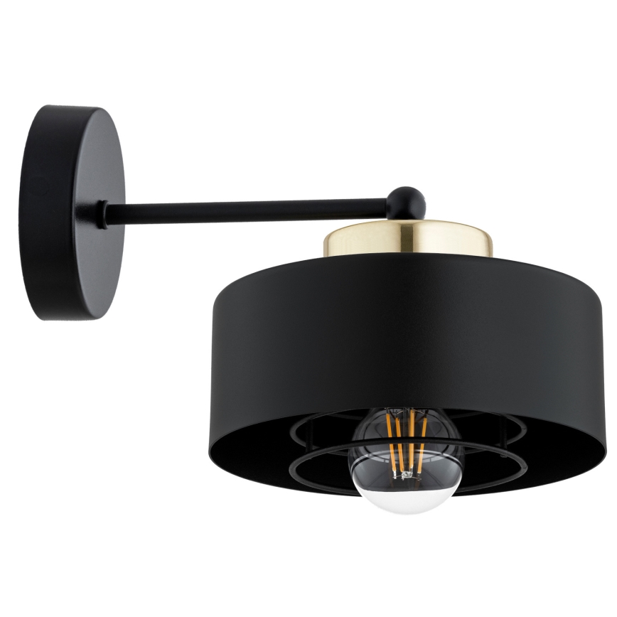 Brilagi - Væglampe 1xE27/60W/230V sort/guld
