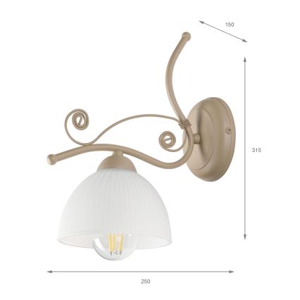 Brilagi - Væglampe ANTICO MODERN 1xE27/60W/230V beige