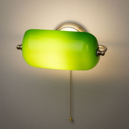 Brilagi - Væglampe BANK OFFICE 1xE27/60W/230V messing/grøn