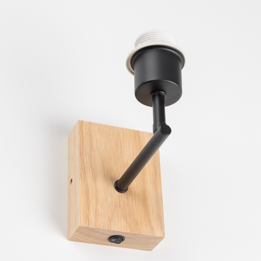 Brilagi - Børnevæglampe BOBO WOOD 1xE27/25W/230V eg/sort/hvid/kaniner