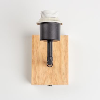 Brilagi - Børnevæglampe BOBO WOOD 1xE27/25W/230V eg/sort/hvid/kaniner