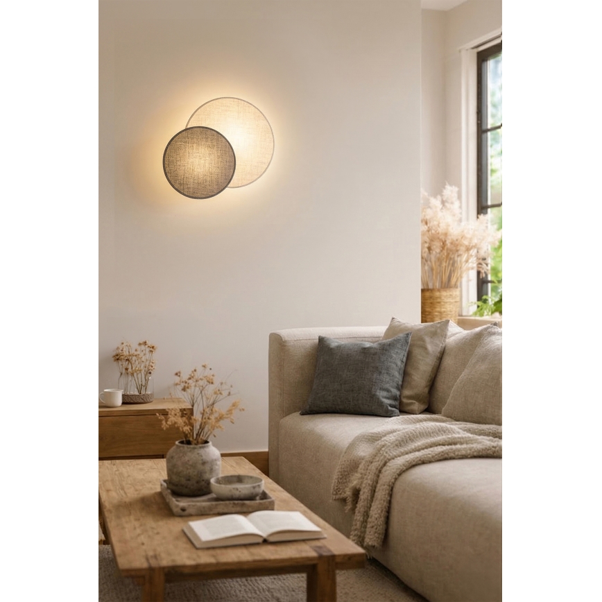 Brilagi - Væglampe CIRCLES 1xE27/60W/230V Ø 35 cm creme/grå