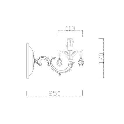 Brilagi - Væglampe CLASSIC 1xE14/60W/230V cremefarvet/patina