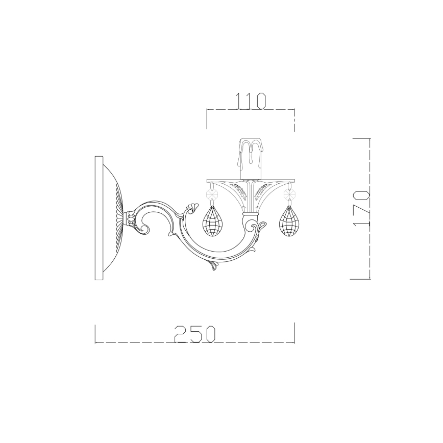 Brilagi - Væglampe CLASSIC 1xE14/60W/230V cremefarvet/patina