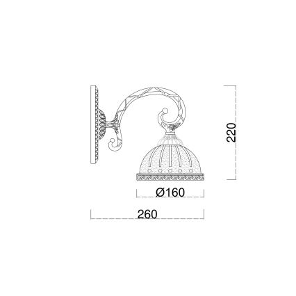 Brilagi - Væglampe CLASSIC 1xE27/60W/230V messing