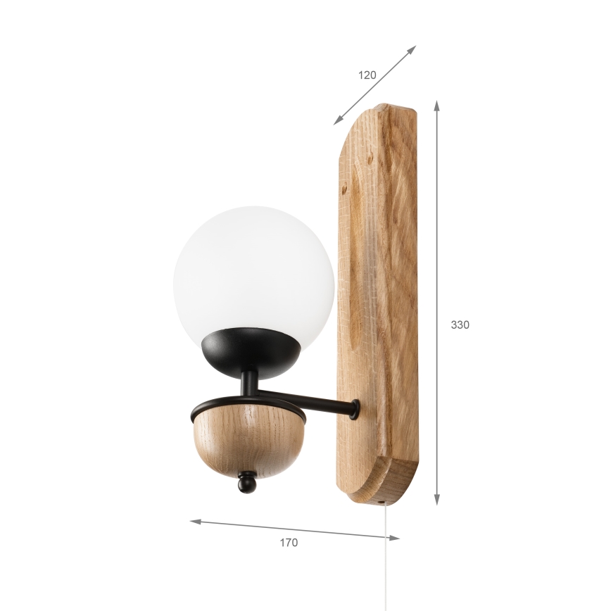 Brilagi - Væglampe COTTAGE 1xG9/40W/230V eg/hvid