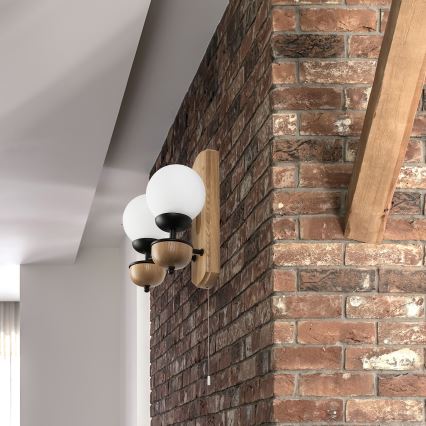 Brilagi - Væglampe COTTAGE 2xG9/40W/230V eg/hvid