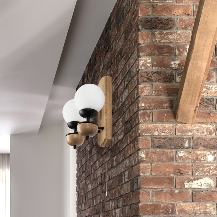 Brilagi - Væglampe COTTAGE 2xG9/40W/230V eg/hvid