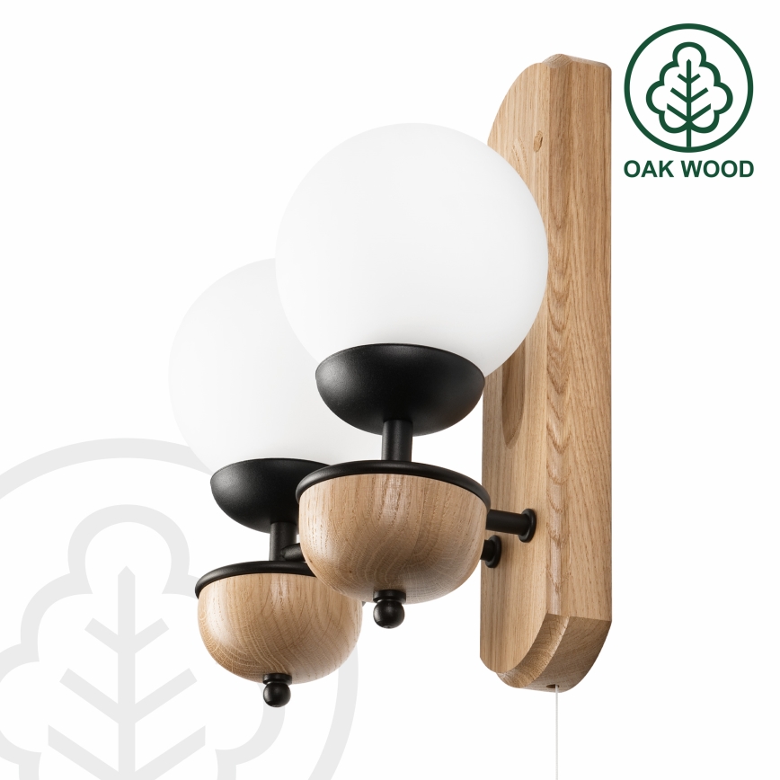 Brilagi - Væglampe COTTAGE 2xG9/40W/230V eg/hvid