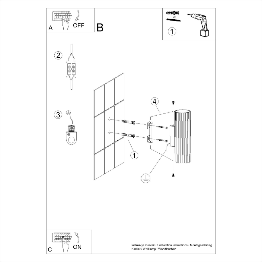 Brilagi - Væglampe CRESTO 2xGU10/10W/230V 20 cm sort