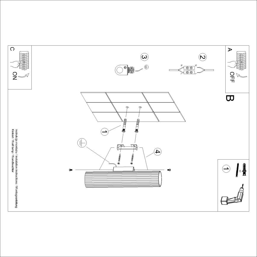 Brilagi - Væglampe CRESTO 2xGU10/10W/230V 30 cm cremefarvet