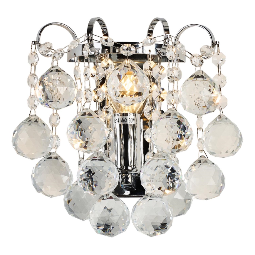 Brilagi - Væglampe CRYSTAL 1xE14/60W/230V skinnende krom