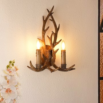 Brilagi - Væglampe DEER 2xE14/10W/230V hjortegevir