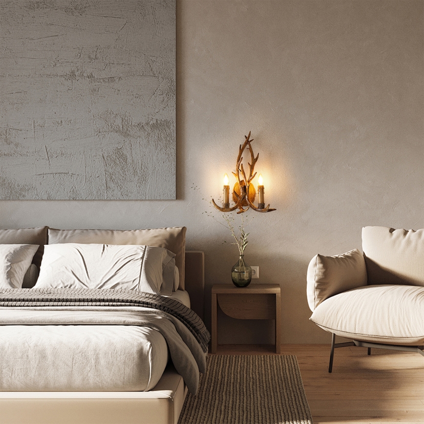 Brilagi - Væglampe DEER 2xE14/10W/230V hjortegevir