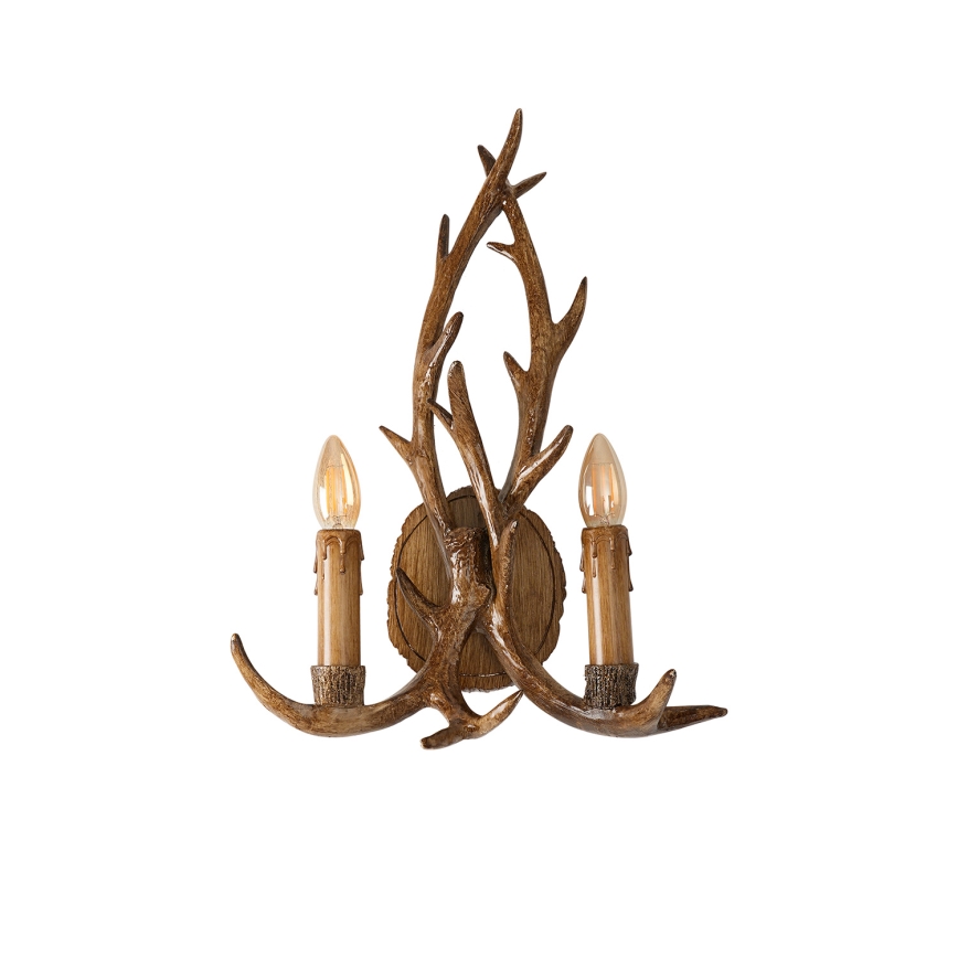 Brilagi - Væglampe DEER 2xE14/10W/230V hjortegevir