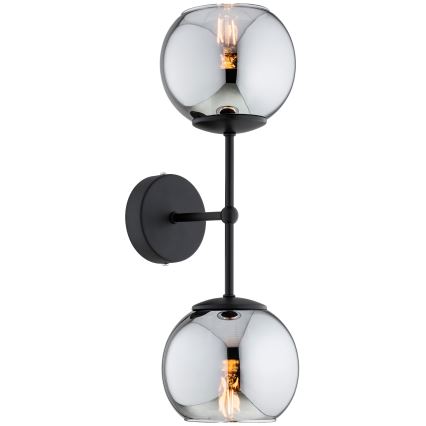 Brilagi - Væglampe DIOR 2xE27/60W/230V sort/røggrå