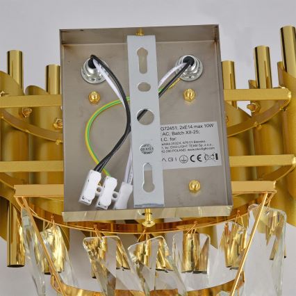 Brilagi - Væglampe ECLIPSE 2xE14/10W/230V guld